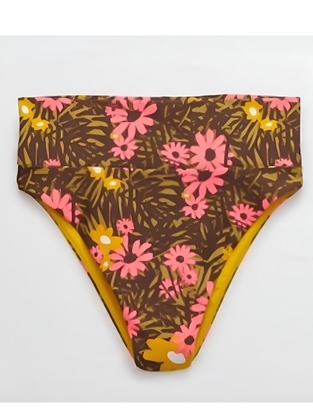 Aerie - Flower Print High-Rise Cheeky Bikini Bottoms - Picture 4 of 5